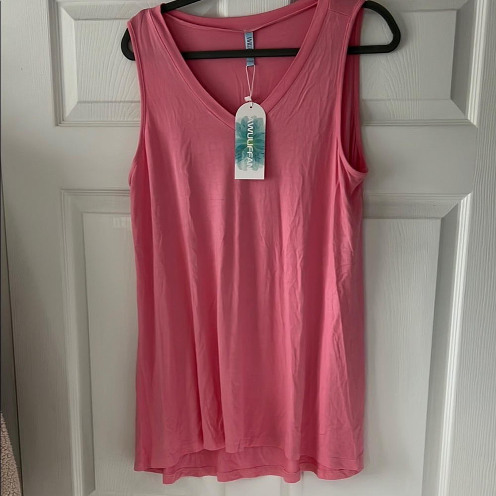 Pink V-Neck Sleeveless Top
